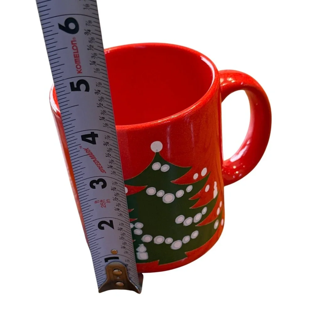 Waechtersbach Germany CHIP Christmas Tree‎ 12oz Red Coffee Mug Cup Vintage 80s